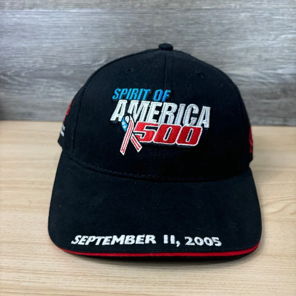 Spirit of America 500 Hat‎ Cap Strap Back Black Racing One Size Adjustable